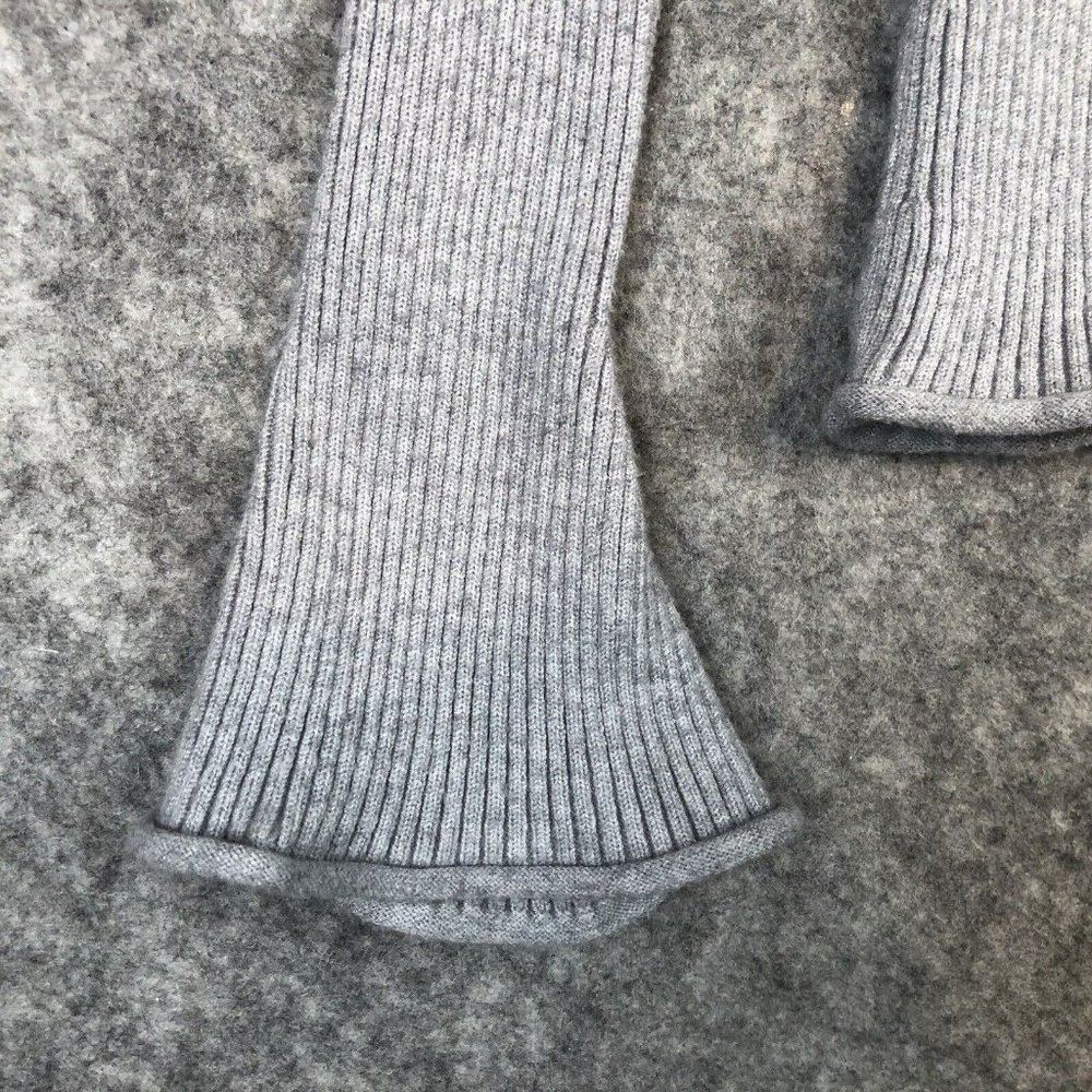 Cotton Emporium Sweater M Rib Knit Slim Fit Flare Cuffs Cutout Front Peek A Boo - Picture 3 of 10